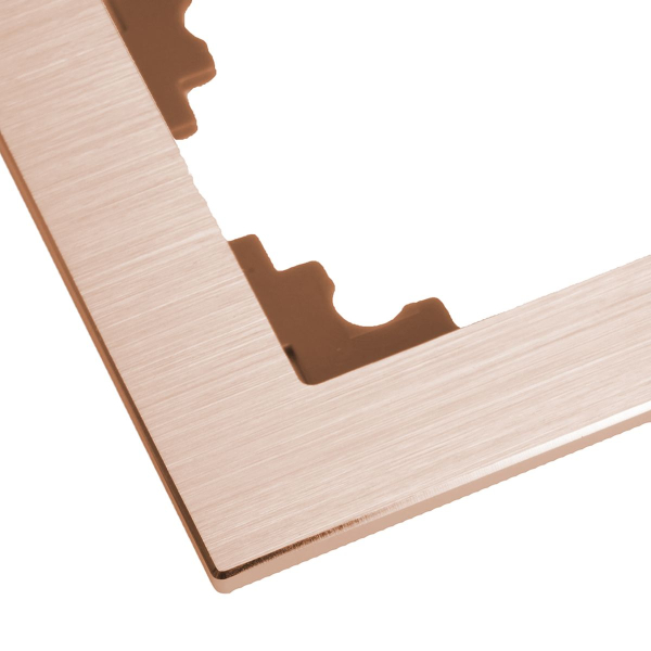 Рамка 1-местная, металл, STEKKER, MFR00-7001-02, серия Катрин, шампань 50010