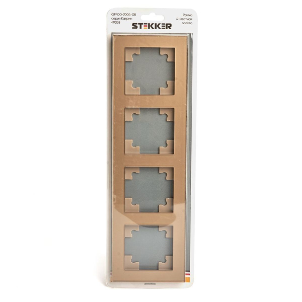 Рамка 4-постовая Stekker Катрин золото GFR00-7004-08 49038