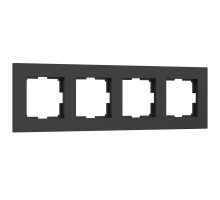 Рамка на 4 поста Werkel Slab черный матовый W0042908 4690389193477