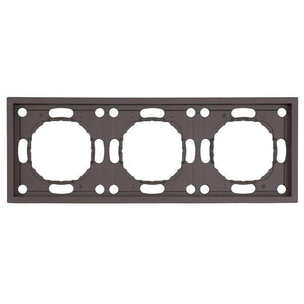 Рамка Stekker, PFR00-5003-09 3-местная Эмили, антрацит, soft touch 49938