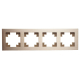 Рамка 4-местная, металл, STEKKER, MFR00-7004-02, серия Катрин, шампань 50022