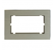Рамка 2-местная (без перемычки), металл, STEKKER, MFR00-7012-03, серия Катрин, серебро 50031