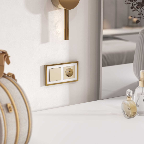 Рамка Werkel Baguette на 2 поста белый/золотистая латунь W0022853 a072283