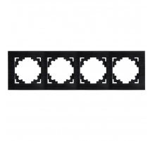 Рамка 4-местная, металл, STEKKER MFR00-7004-05, серия Катрин, черный 50024