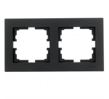 Рамка 2-ая горизонтальная Lezard Vesna черная 742-4200-147