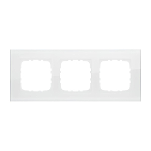 Рамка LK Studio 3-постовая, натуральное стекло (белый) LK80 844313-1