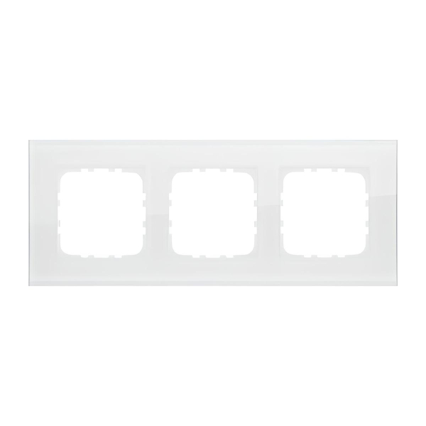 Рамка LK Studio 3-постовая, натуральное стекло (белый) LK80 844313-1