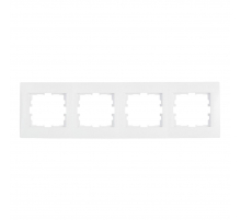 Рамка 4-ая горизонтальная Lezard Karina белая 707-0200-149