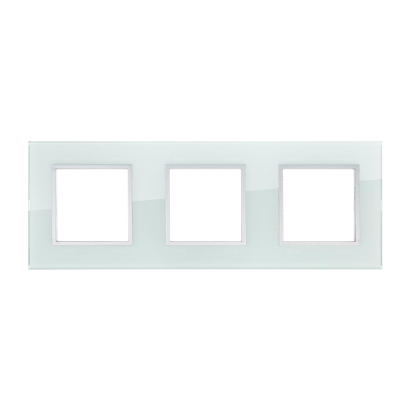 Рамка LK Studio 3-постовая из натурального светлого стекла LK45 854311-1