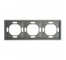 Рамка STEKKER, PFR00-5003-10  3-местная, серия Эмили, платиново-серый, soft touch 49964
