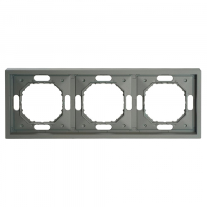 Рамка STEKKER, PFR00-5003-10  3-местная, серия Эмили, платиново-серый, soft touch 49964