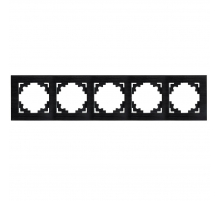 Рамка 5-местная, металл, STEKKER, MFR00-7005-05, серия Катрин, черный 50028