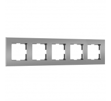 Рамка Werkel Slab на 5 постов серебро/софт W0052965 4690389207952
