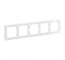 Рамка пластиковая Voltum S70 на 5 постов, (белый глянцевый) VLS100501