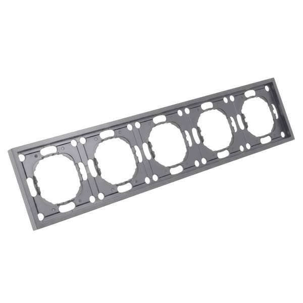 Рамка STEKKER, PFR00-5005-10 5-местная, серия Эмили, платиново-серый, soft touch 49966