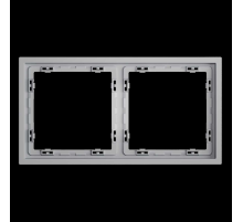 Рамка пластиковая S70 на 2 поста, (серый) Voltum VLS100216