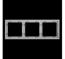 Рамка пластиковая S70 на 3 поста, (серый) Voltum VLS100316