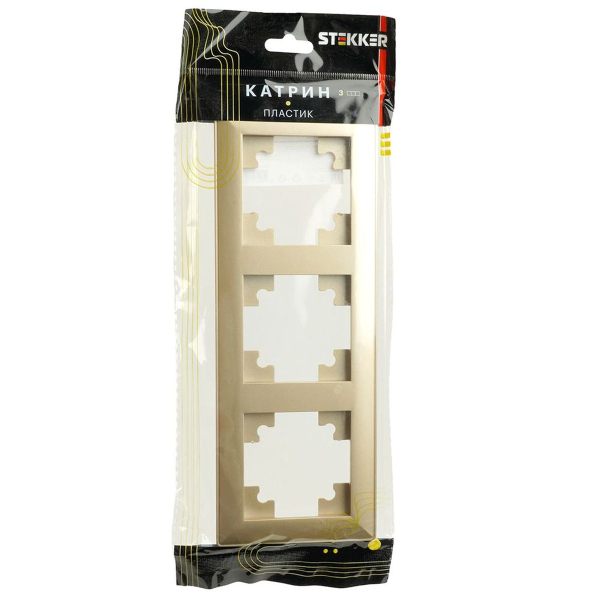 Рамка 3-постовая Stekker Катрин золото PFR00-7003-08 49608