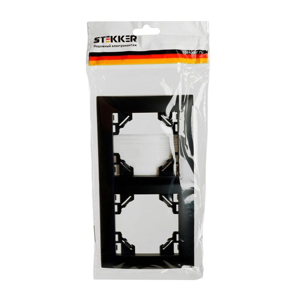 Рамка 2-постовая Stekker Эрна Элегант черный PFR00-9012-03 49662