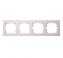 Рамка 4-ая горизонтальная Lezard Vesna белый жемчуг 742-3000-149