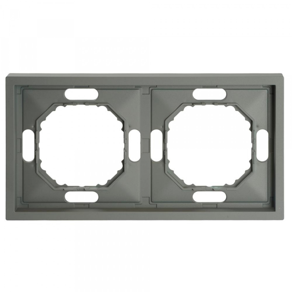 Рамка STEKKER, PFR00-5002-10 2-местная, серия Эмили, платиново-серый, soft touch 49963 Рамка STEKKER, PFR00-5002-10 2-местная, серия Эмили, платиново-серый, soft touch 49963
