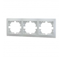 Рамка 3-ая горизонтальная Lezard Mira белая 701-0200-148