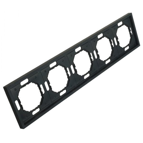Рамка STEKKER, PFR00-5005-05 5-местная, серия Эмили, черный уголь, soft touch 49862 Рамка STEKKER, PFR00-5005-05 5-местная, серия Эмили, черный уголь, soft touch 49862