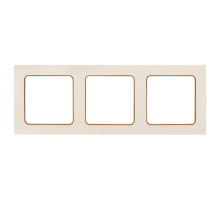 Стокгольм Рамка 3-местная белая с линией цвета шампань EKF PROxima EAM-G-302-20