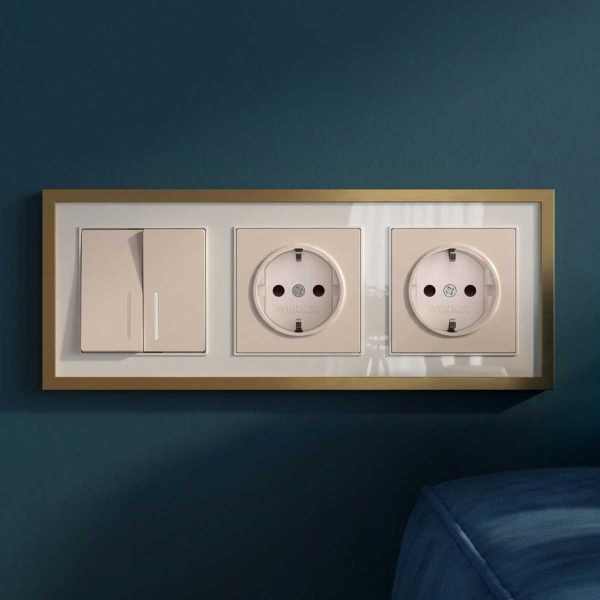 Рамка Werkel Baguette на 3 поста белый/золотистая латунь W0032853 a072284