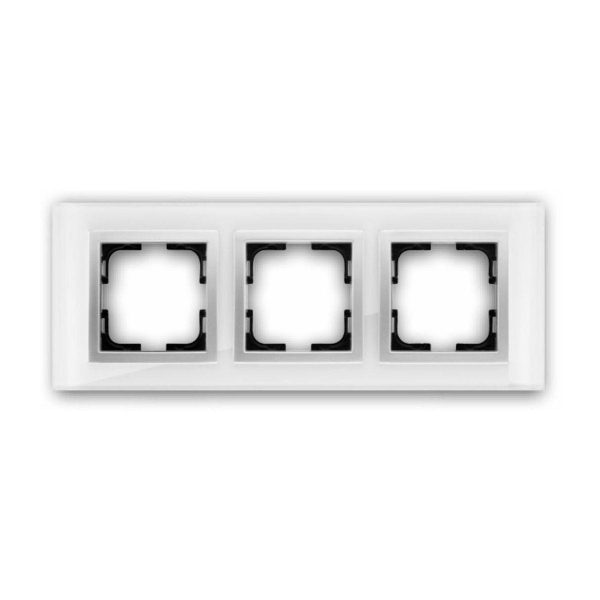 Рамка 3-постовая Mono Electric Style Glass белое стекло 107-710000-162 Рамка 3-постовая Mono Electric Style Glass белое стекло 107-710000-162