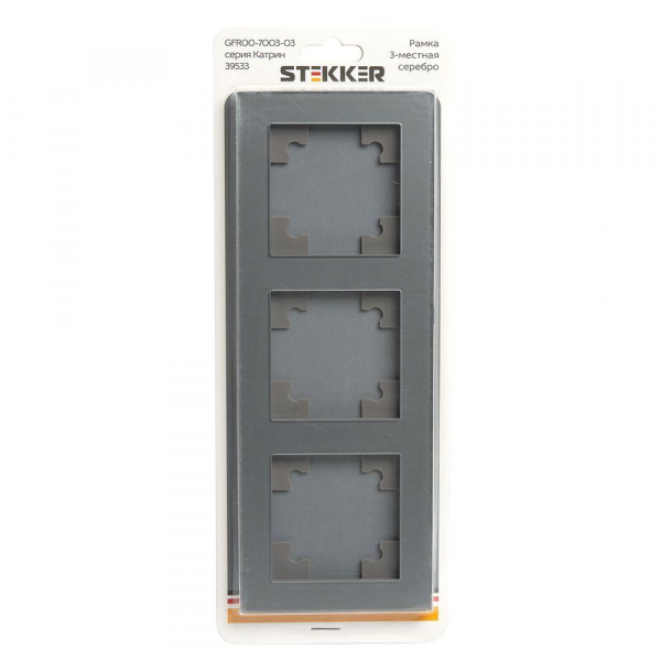 Рамка 3-постовая Stekker Катрин серебро GFR00-7003-03 39533 Рамка 3-постовая Stekker Катрин серебро GFR00-7003-03 39533
