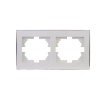 Рамка 2-ая горизонтальная Lezard Rain белая с бок. вст. хром 703-0225-147