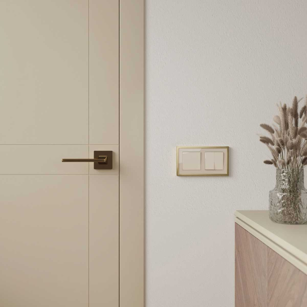 Рамка Werkel Baguette на 2 поста айвори/латунь W0022851 4690389185748