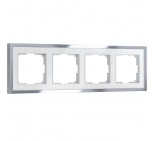 Рамка Werkel Baguette 4 поста белый/серебро W0042850