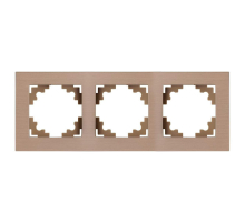 Рамка 3-местная, металл, ,STEKKER, MFR00-7003-02, серия Катрин, шампань 50018