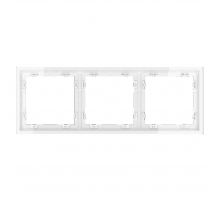 Рамка пластиковая Voltum S70 на 3 поста, (белый глянцевый) VLS100301