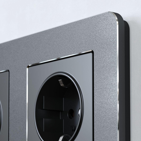 Рамка Werkel Platinum на 3 поста черный алюминий W0032608 4690389184482 Рамка Werkel Platinum на 3 поста черный алюминий W0032608 4690389184482
