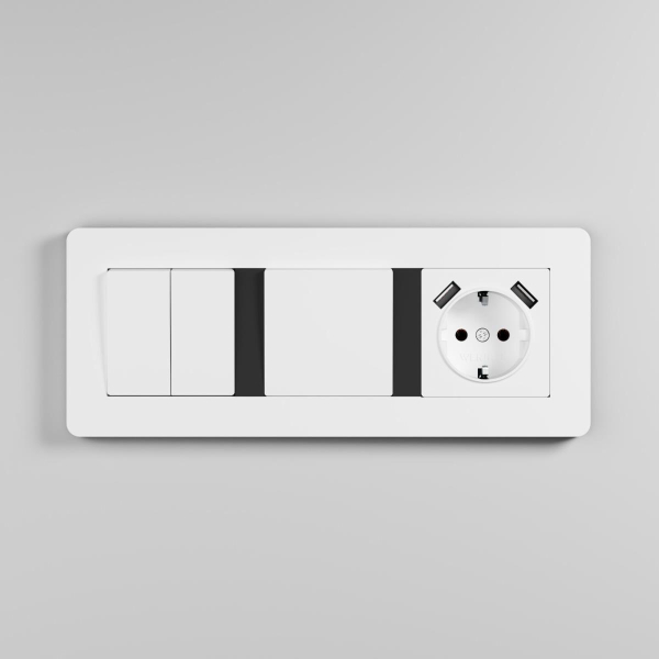 Рамка Werkel Split на 3 поста белый/черный W0033068 4690389208232