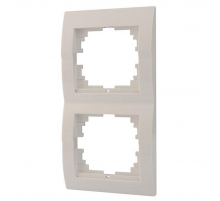 Рамка 2-ая вертикальная Lezard Deriy белая 702-0200-152