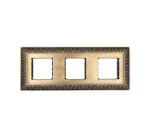 Рамка LK Studio 3-постовая декоративная металлическая в комплекте с суппортами (бронза), LK45 854320-1