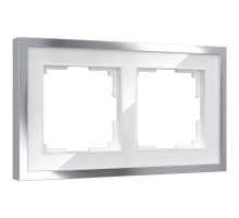 Рамка Werkel Baguette на 2 поста белый/серебро W0022850 4690389185755