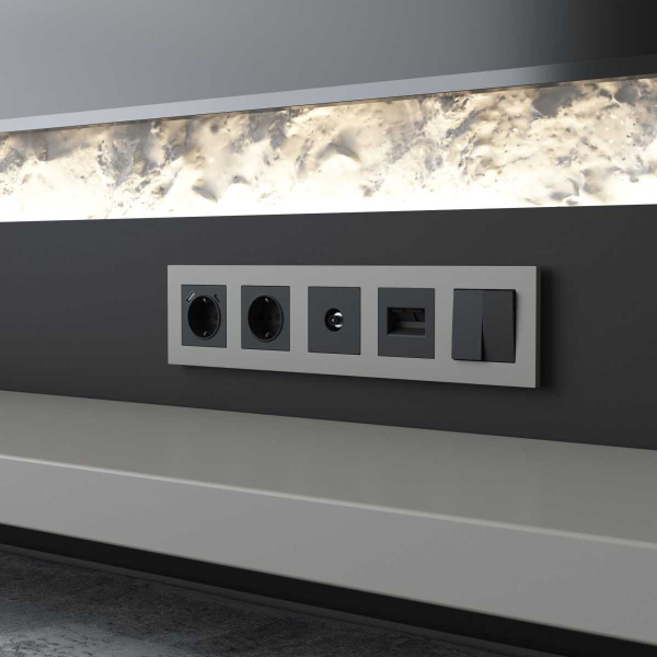 Рамка на 5 постов Werkel Slab дымчатый софт W0052917 a071630