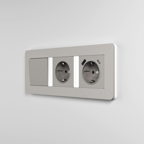 Рамка Werkel Split на 3 поста дымчатый/белый W0033067 4690389206085