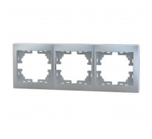 Рамка 3-ая горизонтальная Lezard Mira серебро 701-1000-148
