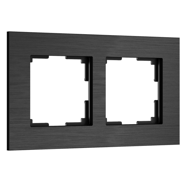 Рамка Werkel AluMax на 2 поста черный алюминий W0023508 4690389204043 Рамка Werkel AluMax на 2 поста черный алюминий W0023508 4690389204043
