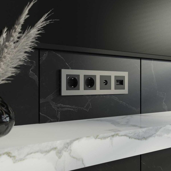 Рамка на 4 поста Werkel Slab дымчатый софт W0042917 a071628