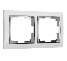 Рамка на 2 поста Werkel Snabb белый/хром W0021901 4690389160721