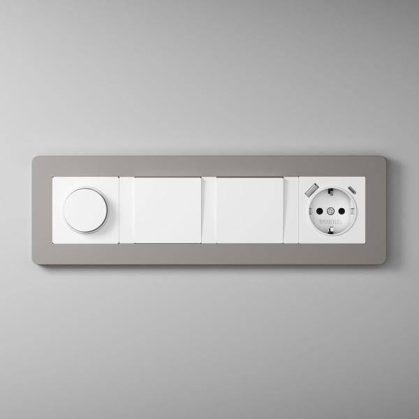 Рамка Werkel Split на 4 поста дымчатый/белый W0043067 4690389206108