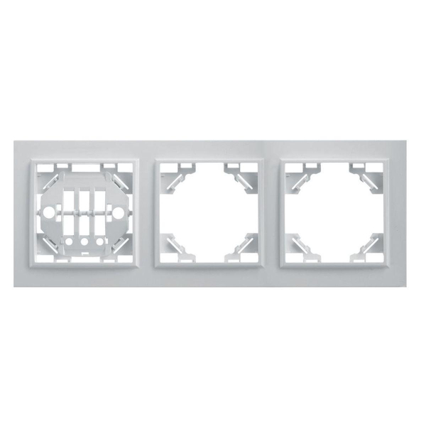 Рамка 3-местная горизонтальная Stekker, PFR00-9003-01 Эрна, белый 39056