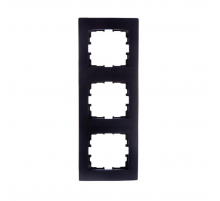 Рамка 3-ая вертикальная Lezard Karina черная 707-4200-153